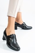 PANTOFI DAMA PIELE NATURALA NEGRU ARGINTIU 1S77434