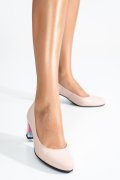 PANTOFI ROZ COLOR PIELE NATURALA MOSA