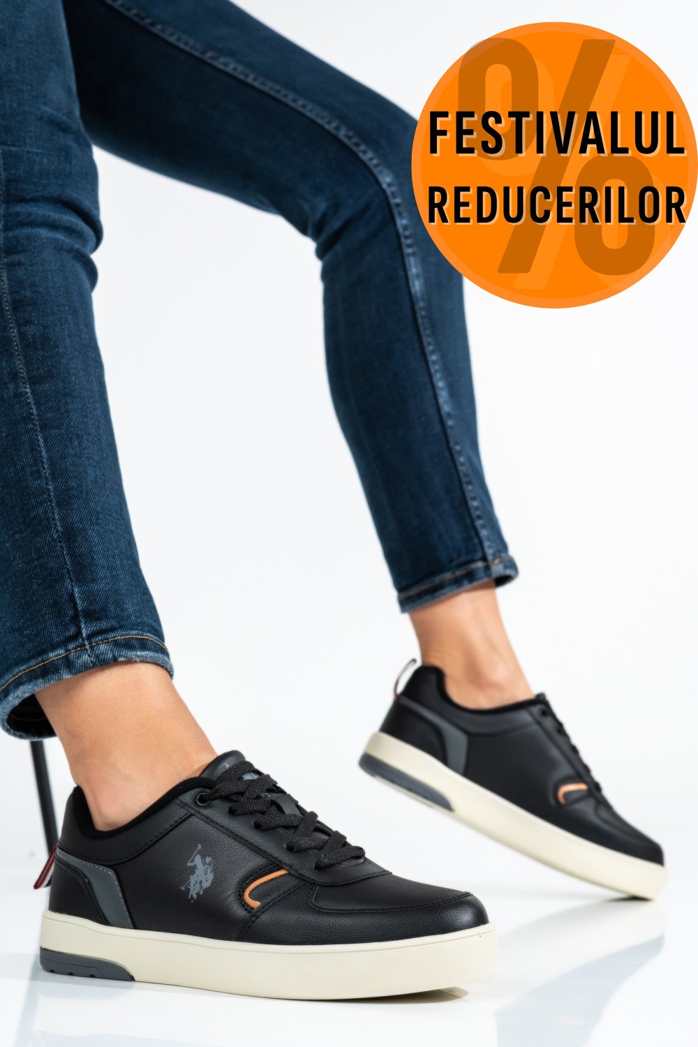 U.S. POLO ASSN, PANTOFI SPORT BLACK OKITA