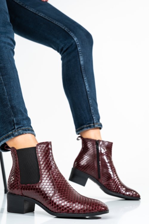 Ghete bordo piele naturala 8s77074 - a