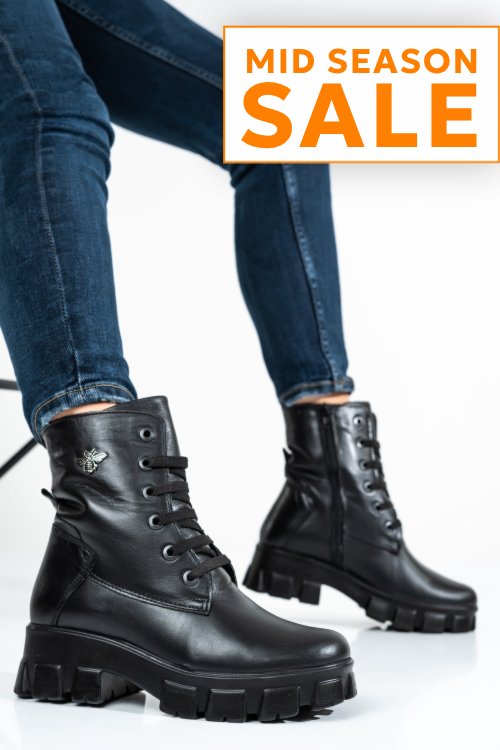 Ghete femei piele naturala negre 9s7752