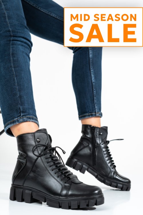 Ghete femei piele naturala negre 9s7747
