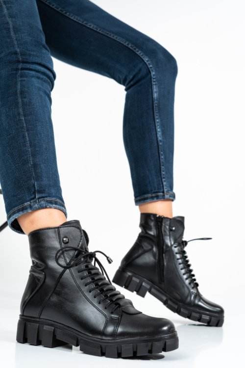 Ghete femei piele naturala negre 9s7747