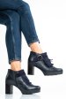 Botine dama piele naturala bleumarin 4s7767009