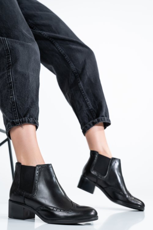 Ghete dama piele naturala negre 9s77042