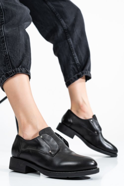 Pantofi negri piele naturala 1s7731
