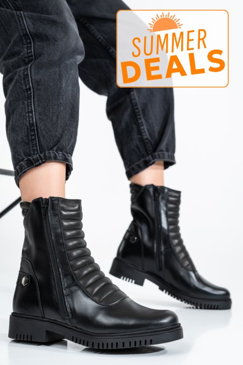 Ghete dama piele naturala negre 9s7753