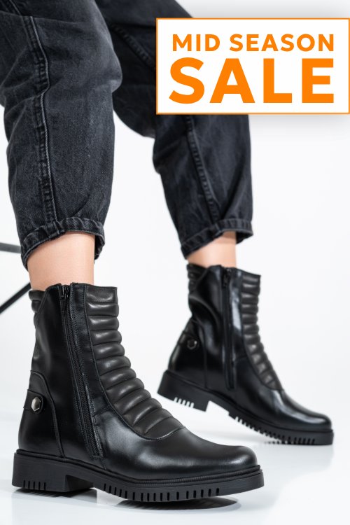 Ghete dama piele naturala negre 9s7753