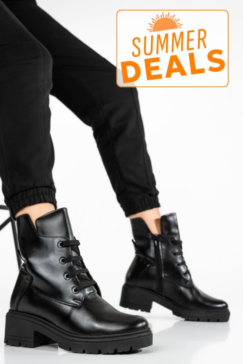 Ghete femei piele naturala negre 9s7748