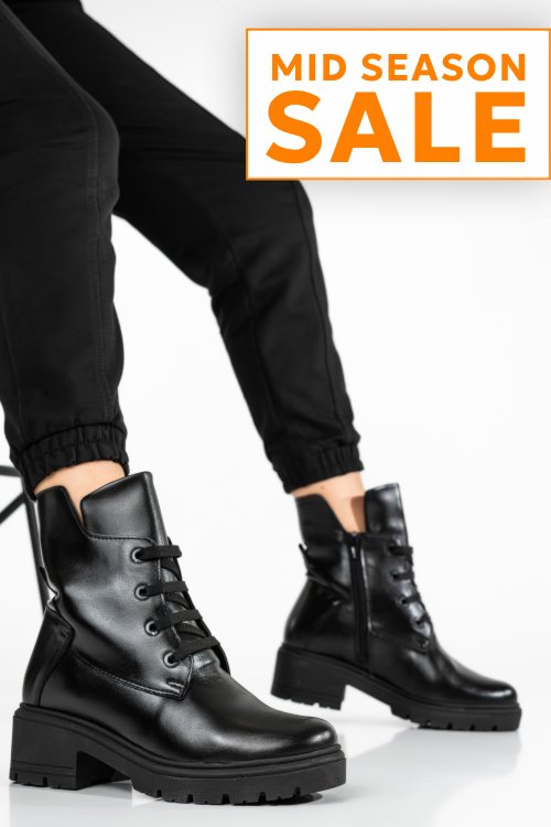 Ghete femei piele naturala negre 9s7748