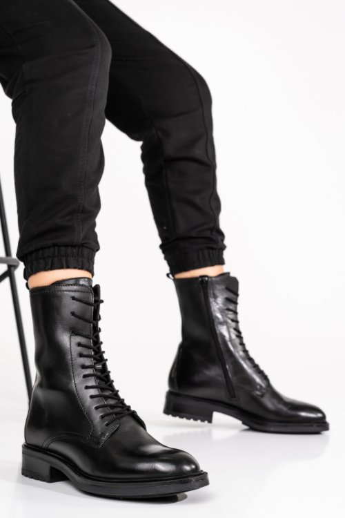 Ghete dama piele naturala negre ws77h66h06