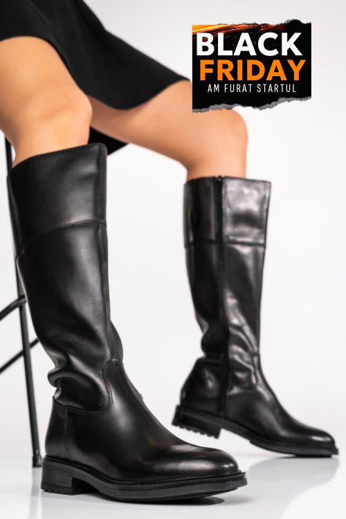 Cizme dama piele naturala negre ws77b66h05-a