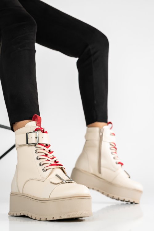Ghete femei piele naturala bej  3s7700