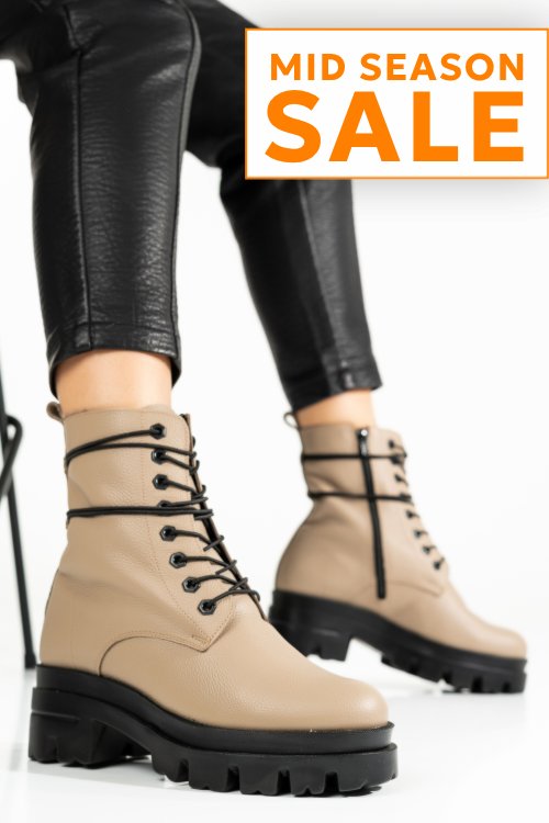 Ghete bej piele naturala 1s7780