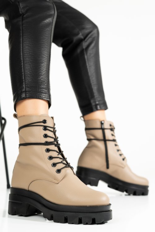 Ghete bej piele naturala 1s7780