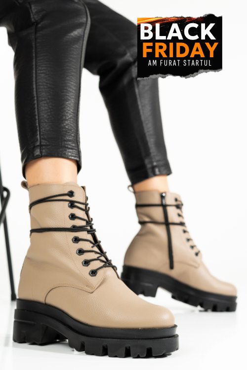 Ghete bej piele naturala 1s7780