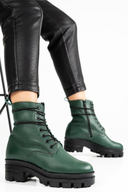 Ghete dama piele naturala verzi 1s7780