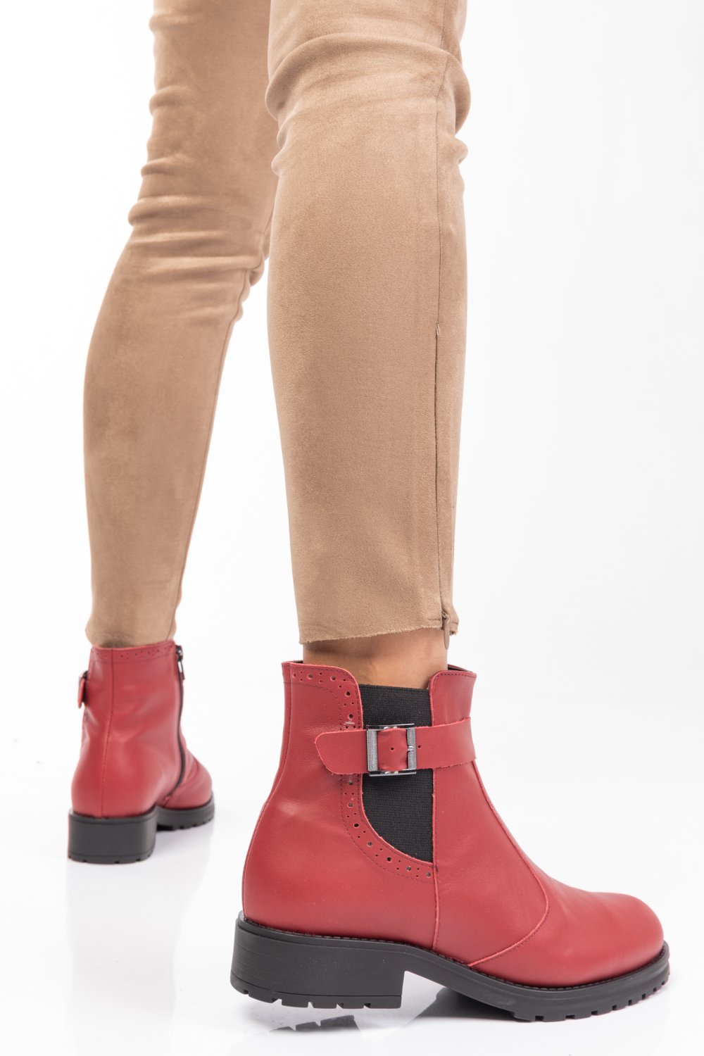 GHETE ROSII PIELE NATURALA 0PC82