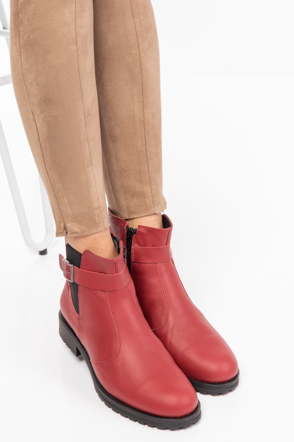 GHETE ROSII PIELE NATURALA 0PC82