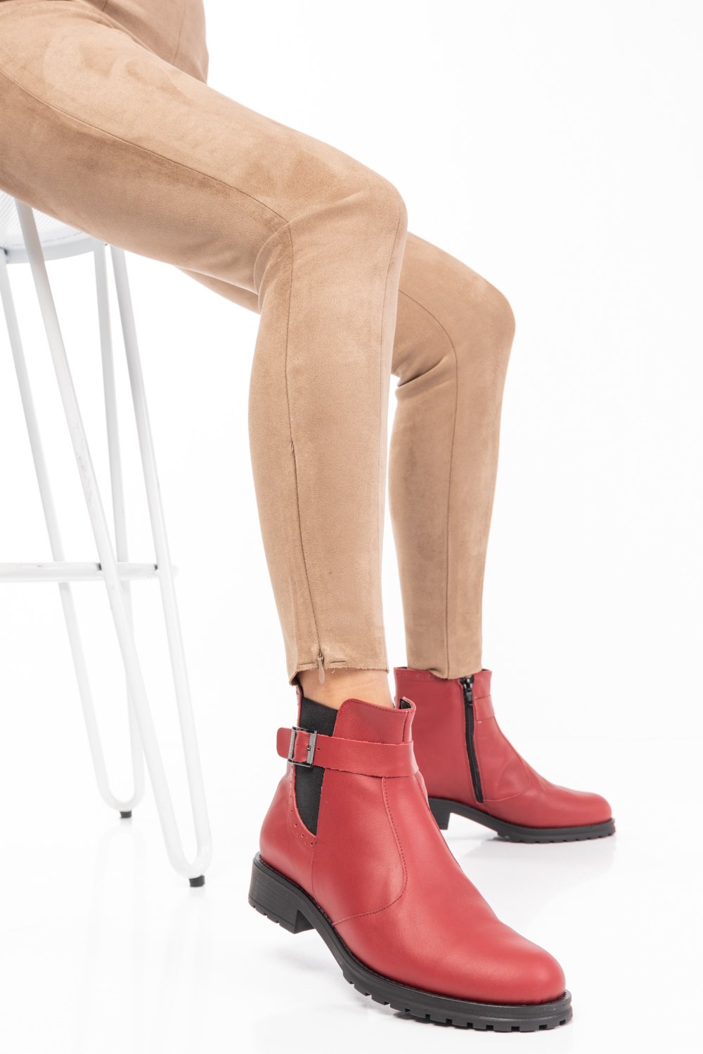 GHETE ROSII PIELE NATURALA 0PC82