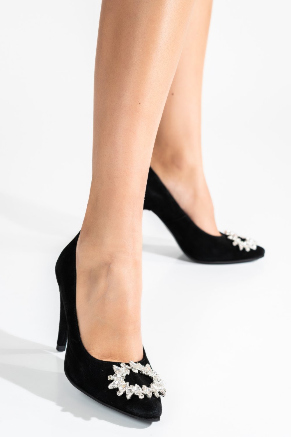 PANTOFI NEGRI TOC SUBTIRE PIELE NATURALA INTOARSA 1S77922
