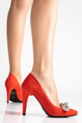 PANTOFI ROSII TOC SUBTIRE PIELE NATURALA INTOARSA 1S77922