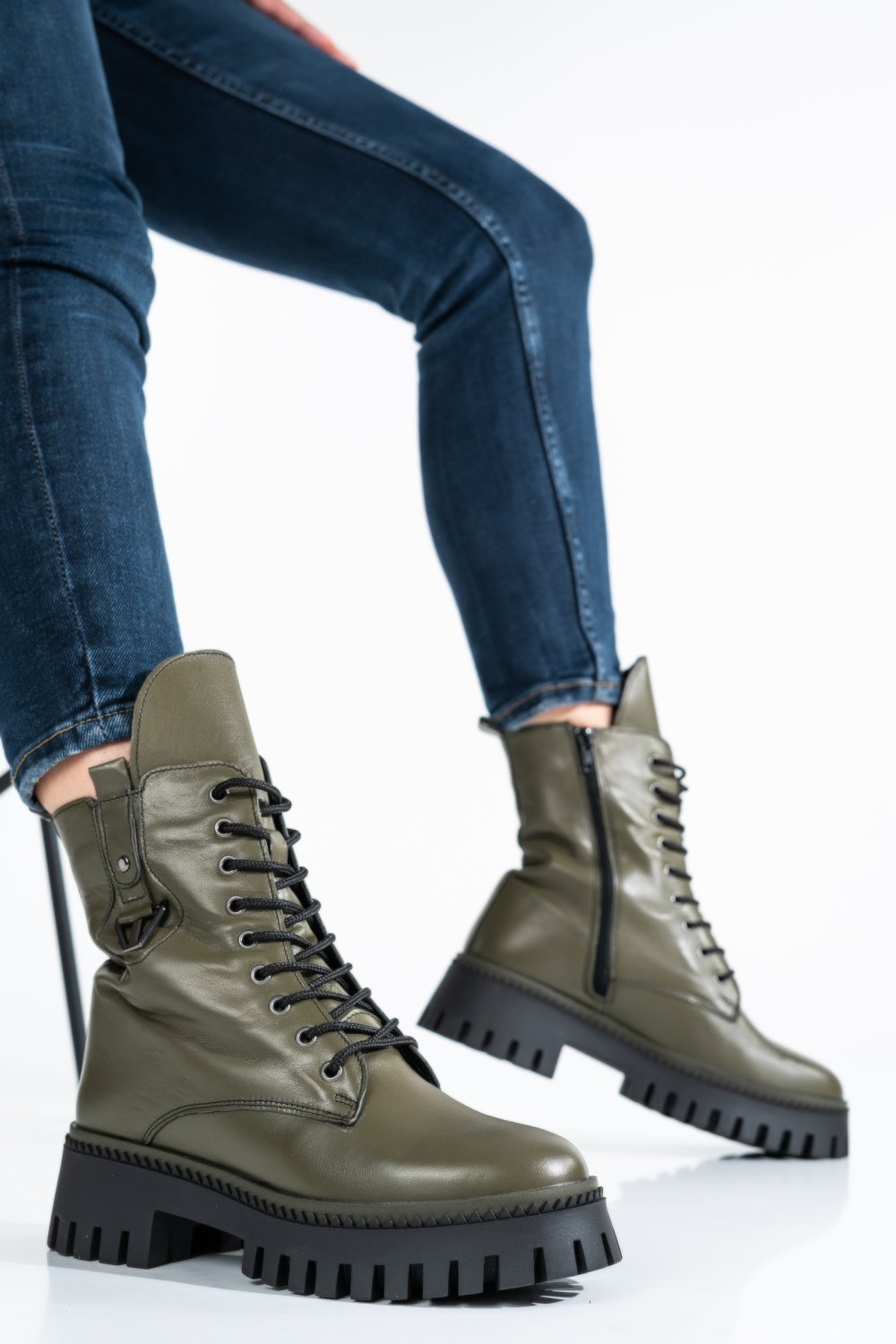 GHETE DAMA PIELE NATURALA KHAKI 2S7722830NP
