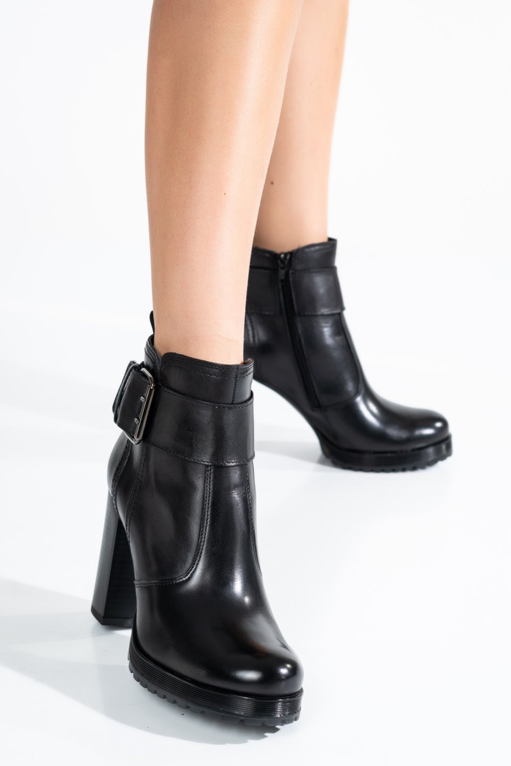BOTINE DAMA PIELE NATURALA NEGRE 4S77301