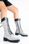 CIZME GRI DESCHIS PIELE NATURALA INTOARSA 1S7736