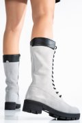 CIZME GRI DESCHIS PIELE NATURALA INTOARSA 1S7736