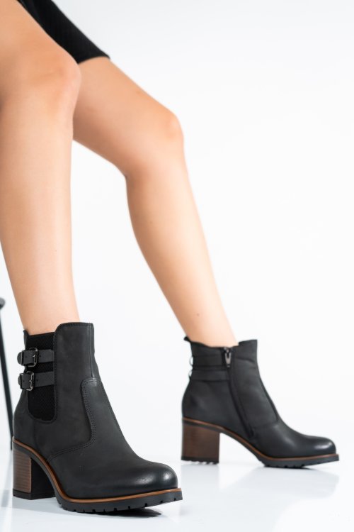 Ghete dama piele naturala negre 2s77851