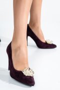 PANTOFI MOV PIELE NATURALA INTOARSA 1S77922