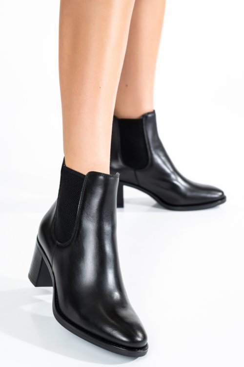 Botine negre piele naturala 6s77971
