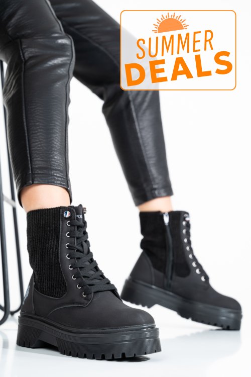 U.s. polo assn, ghete dama black ronze