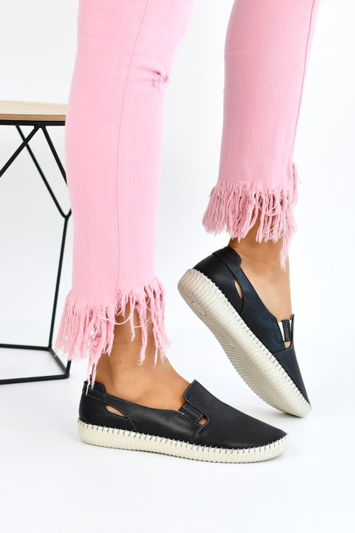 Espadrile negri piele naturala 7pc129