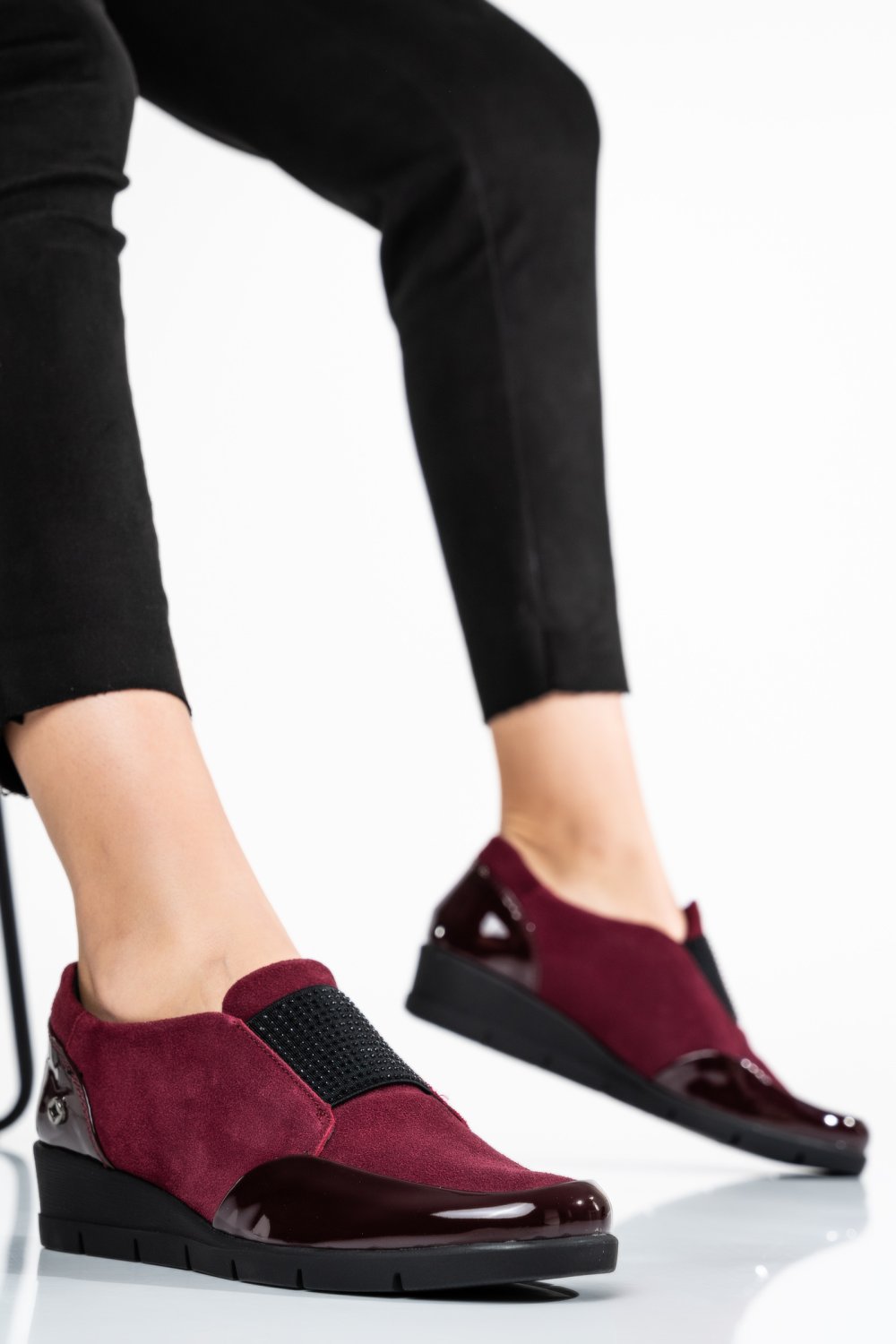 PANTOFI BORDO PIELE NATURALA LACUITA ADA101026