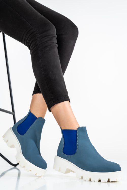 Ghete albastre piele naturala rs7717
