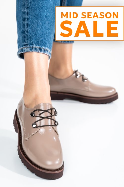 Pantofi nude piele naturala lacuita 2s7702686npk
