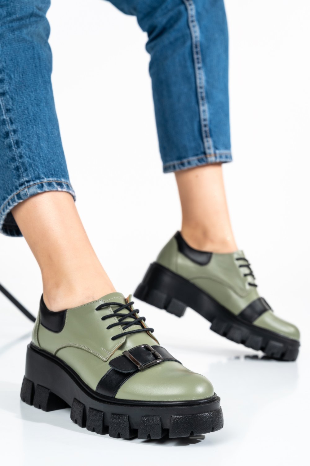 PANTOFI OLIVE PIELE NATURALA 2S77090