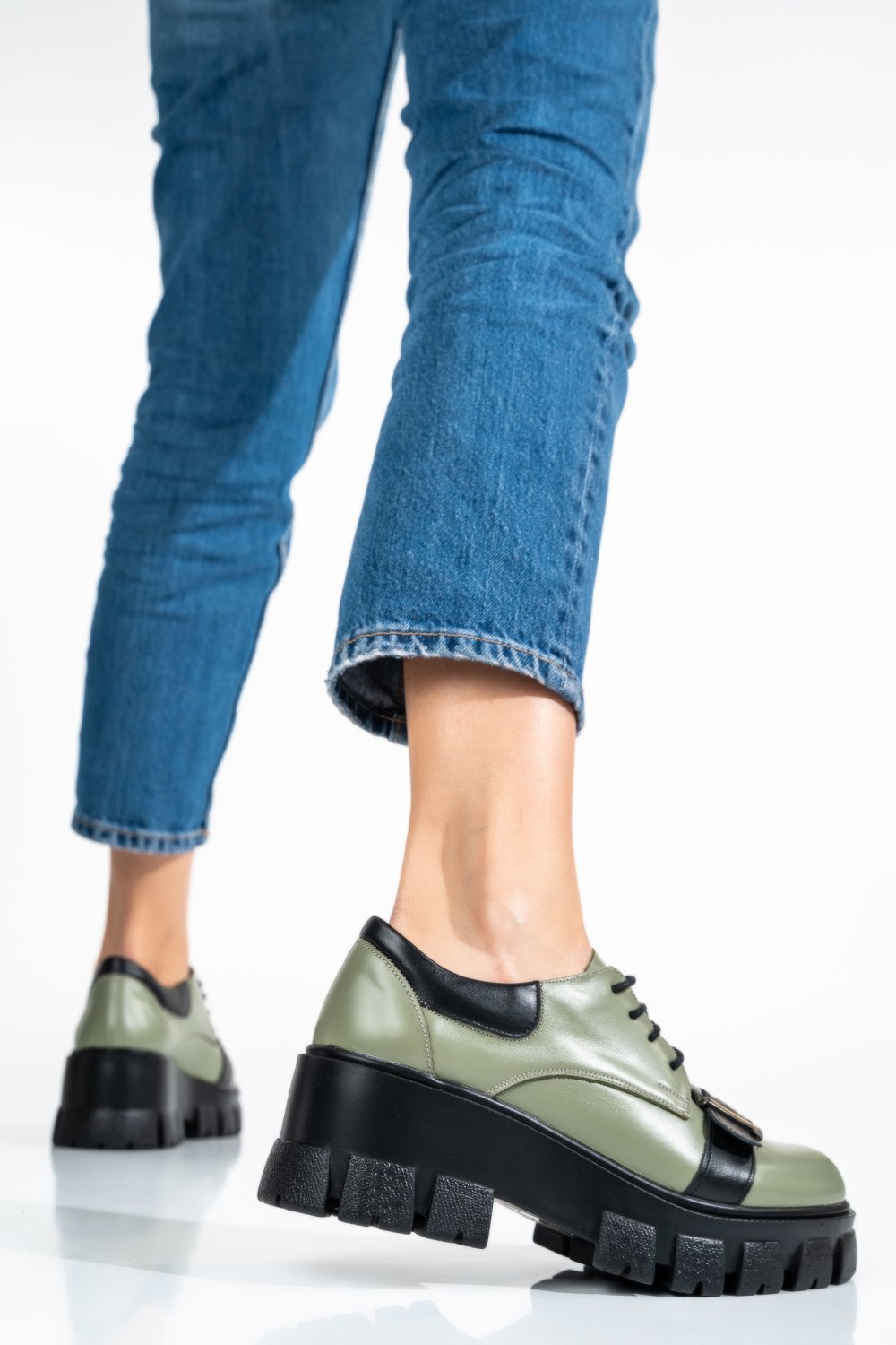 PANTOFI OLIVE PIELE NATURALA 2S77090