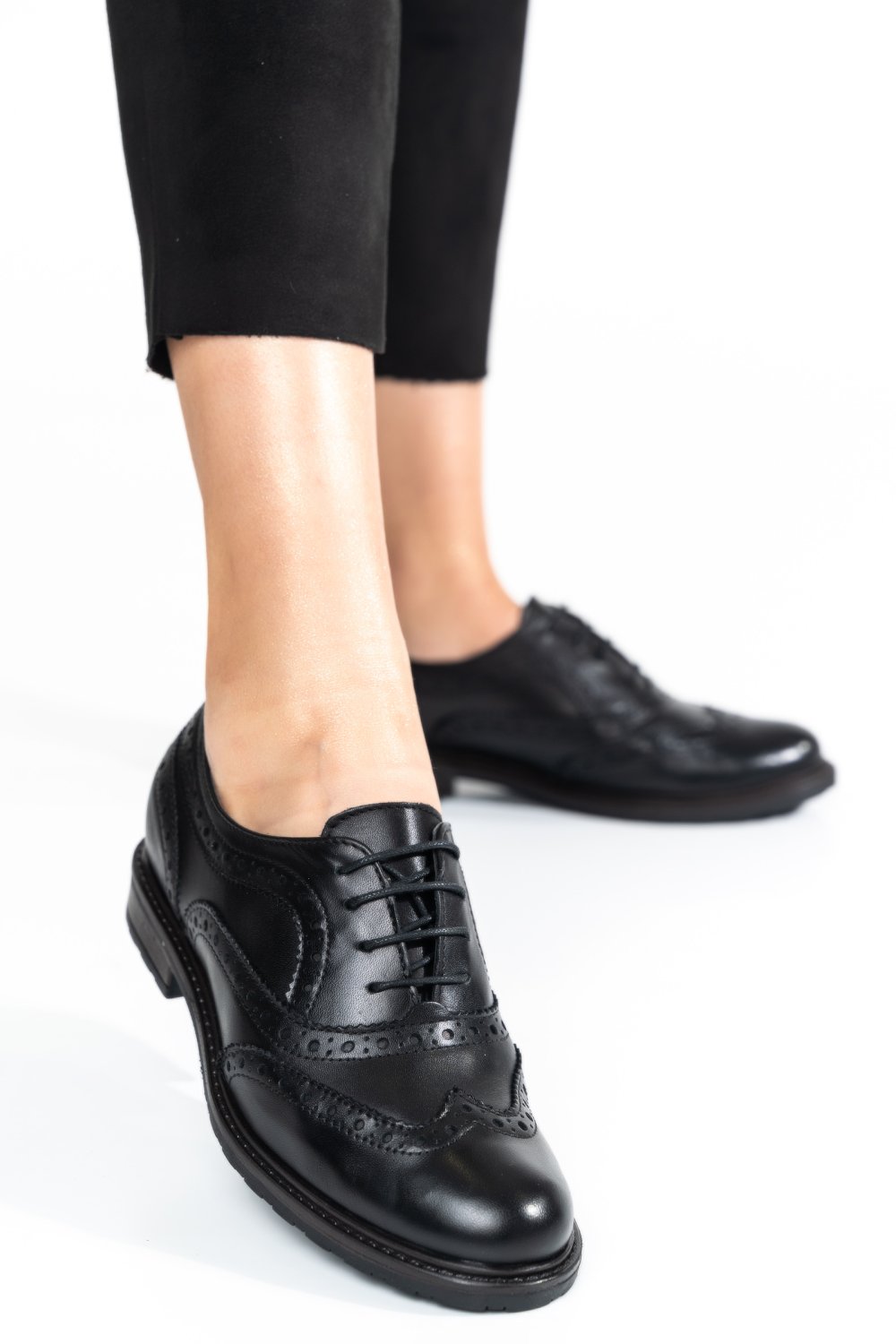 PANTOFI CASUAL DAMA PIELE NATURALA NEGRI 3S77722