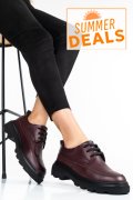 PANTOFI BORDO PIELE NATURALA 7S77156