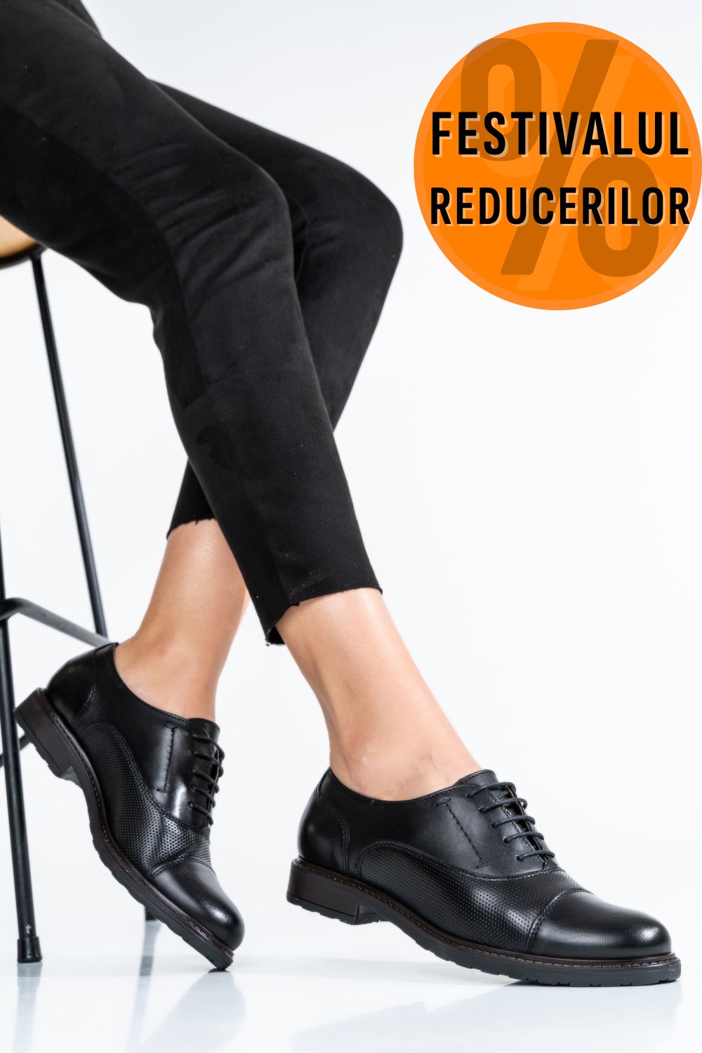 PANTOFI CASUAL DAMA PIELE NATURALA NEGRI 3730BIH