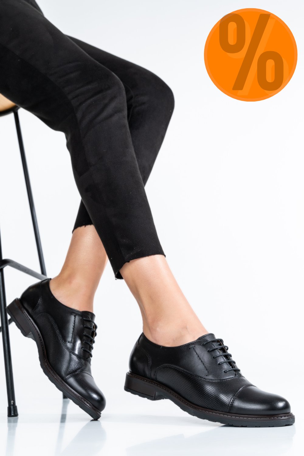 PANTOFI CASUAL DAMA PIELE NATURALA NEGRI 3730BIH