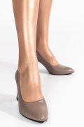 PANTOFI BEJ PIELE NATURALA 5S7799-1