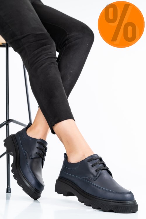 Pantofi bleumarin piele naturala 7s77156