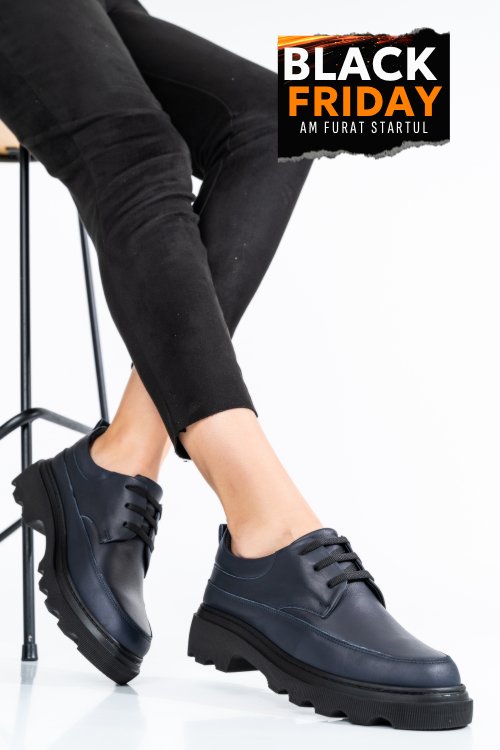 Pantofi bleumarin piele naturala 7s77156