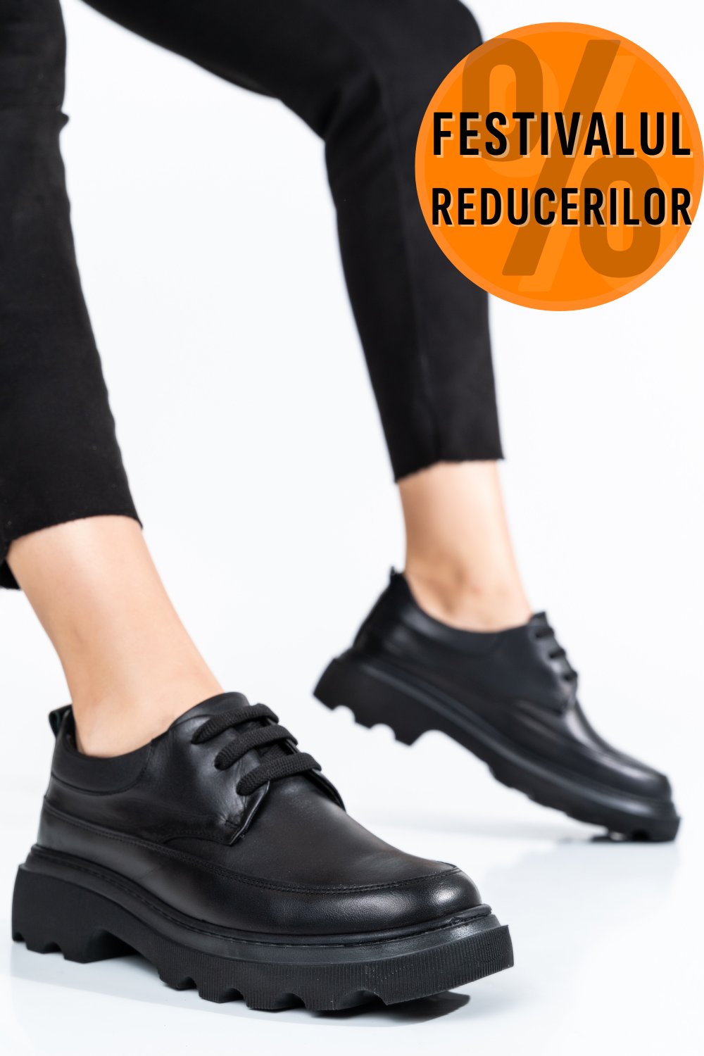 PANTOFI NEGRI PIELE NATURALA 7S77156
