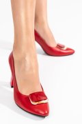 PANTOFI ROSII PIELE NATURALA 5S7723