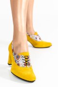 BOTINE DAMA PIELE NATURALA INTOARSA GALBENE 1S77609